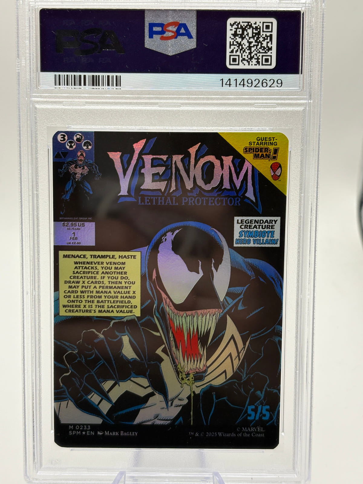 2025 MTG MARVEL'S SPIDER-MAN #0233 EDDIE BROCK/VENOM, LETHAL PROTECTOR PSA 10 FRENLY BRICKS - Open 7 Days image 2
