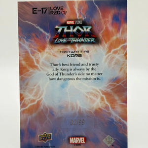 Korg 2023 UD Thor: Love and Thunder #E-17 Love Red Parallel /99 FRENLY BRICKS - Open 7 Days