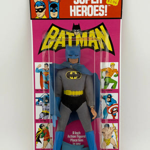 MEGO WORLD'S GREATEST SUPERHEROES (1973) - BATMAN (REMOVEABLE COWL) FIGURE ON KRESGE CARD UNPUNCHED FRENLY BRICKS - Open 7 Days