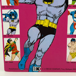 MEGO WORLD'S GREATEST SUPERHEROES (1973) - BATMAN (REMOVEABLE COWL) FIGURE ON KRESGE CARD UNPUNCHED FRENLY BRICKS - Open 7 Days