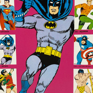 MEGO WORLD'S GREATEST SUPERHEROES (1973) - BATMAN (REMOVEABLE COWL) FIGURE ON KRESGE CARD UNPUNCHED FRENLY BRICKS - Open 7 Days