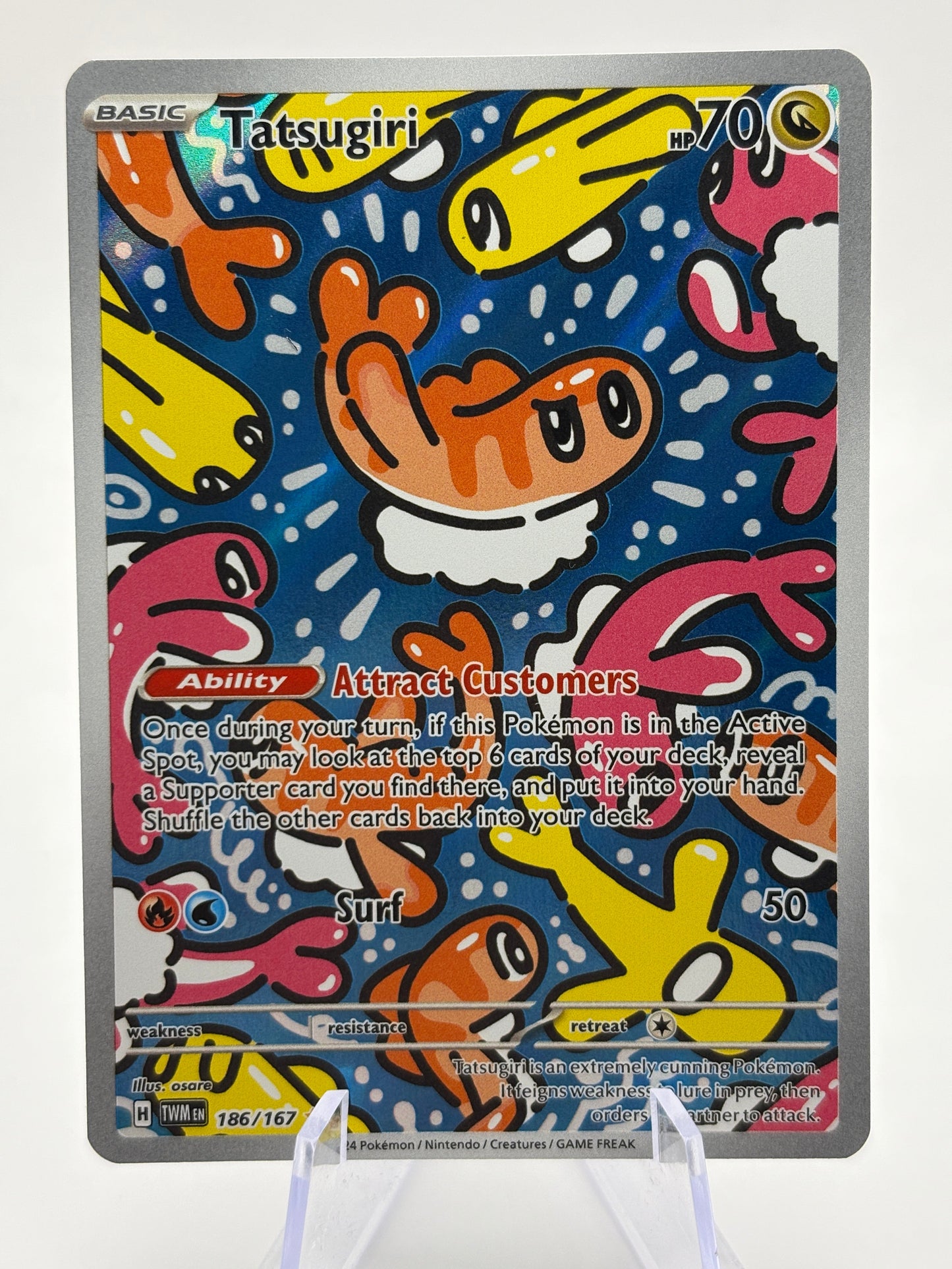 Pokemon TCG Twilight Masquerade- Tatsugiri 186/167 Illustration Rare NM FRENLY BRICKS - Open 7 Days