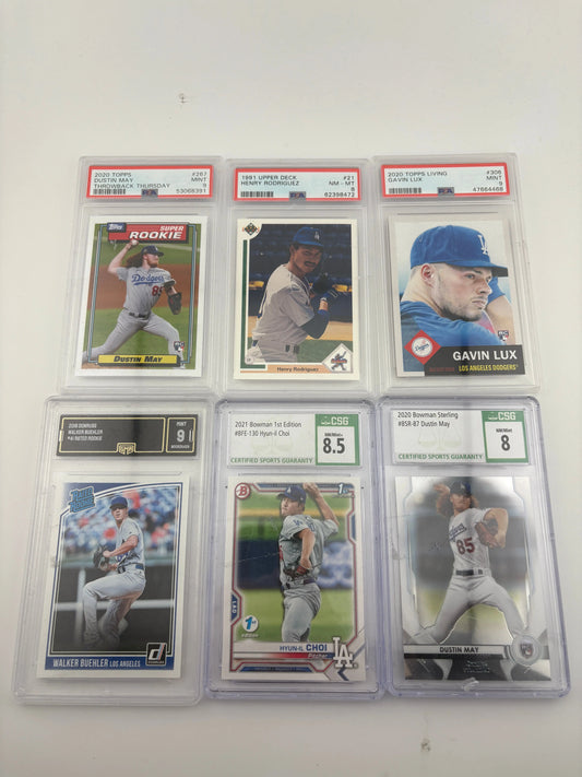 MLB Sports Card Los Angeles Dodgers Lot - Graded, Rookies, Dustin May FRENLY BRICKS - Open 7 Days