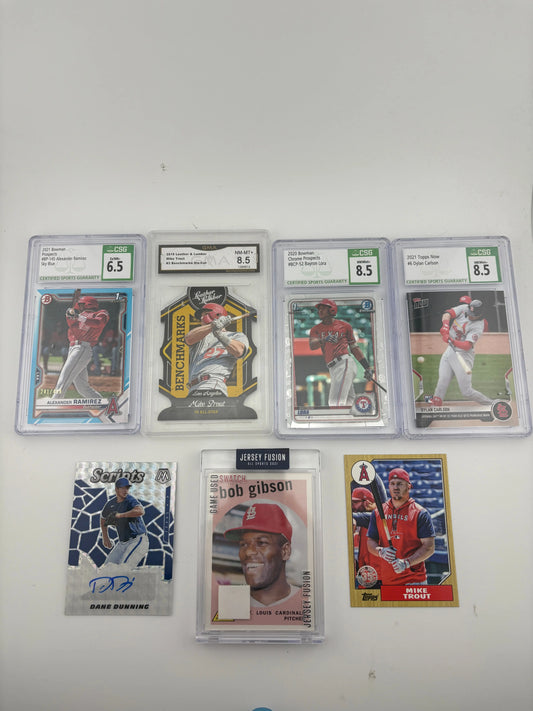 MLB Sports Card Mixed Team Lot - Graded, Mike Trout, Jersey Fusion FRENLY BRICKS - Open 7 Days