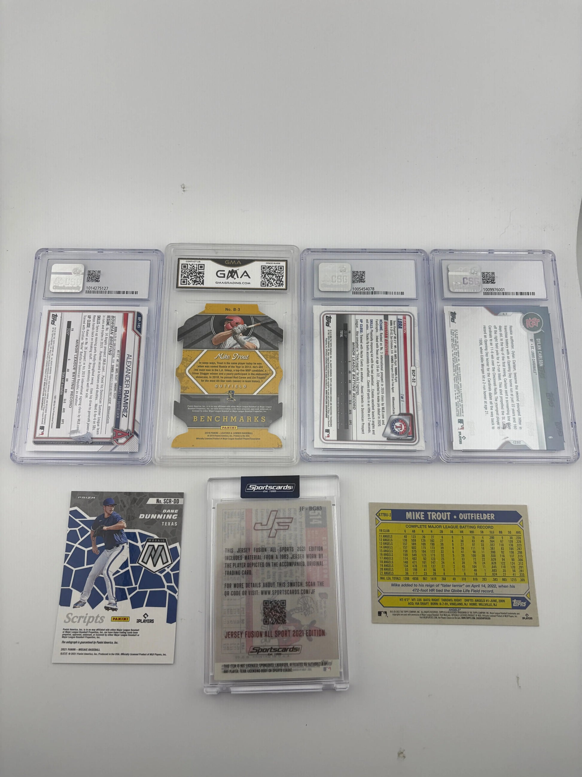 MLB Sports Card Mixed Team Lot - Graded, Mike Trout, Jersey Fusion FRENLY BRICKS - Open 7 Days