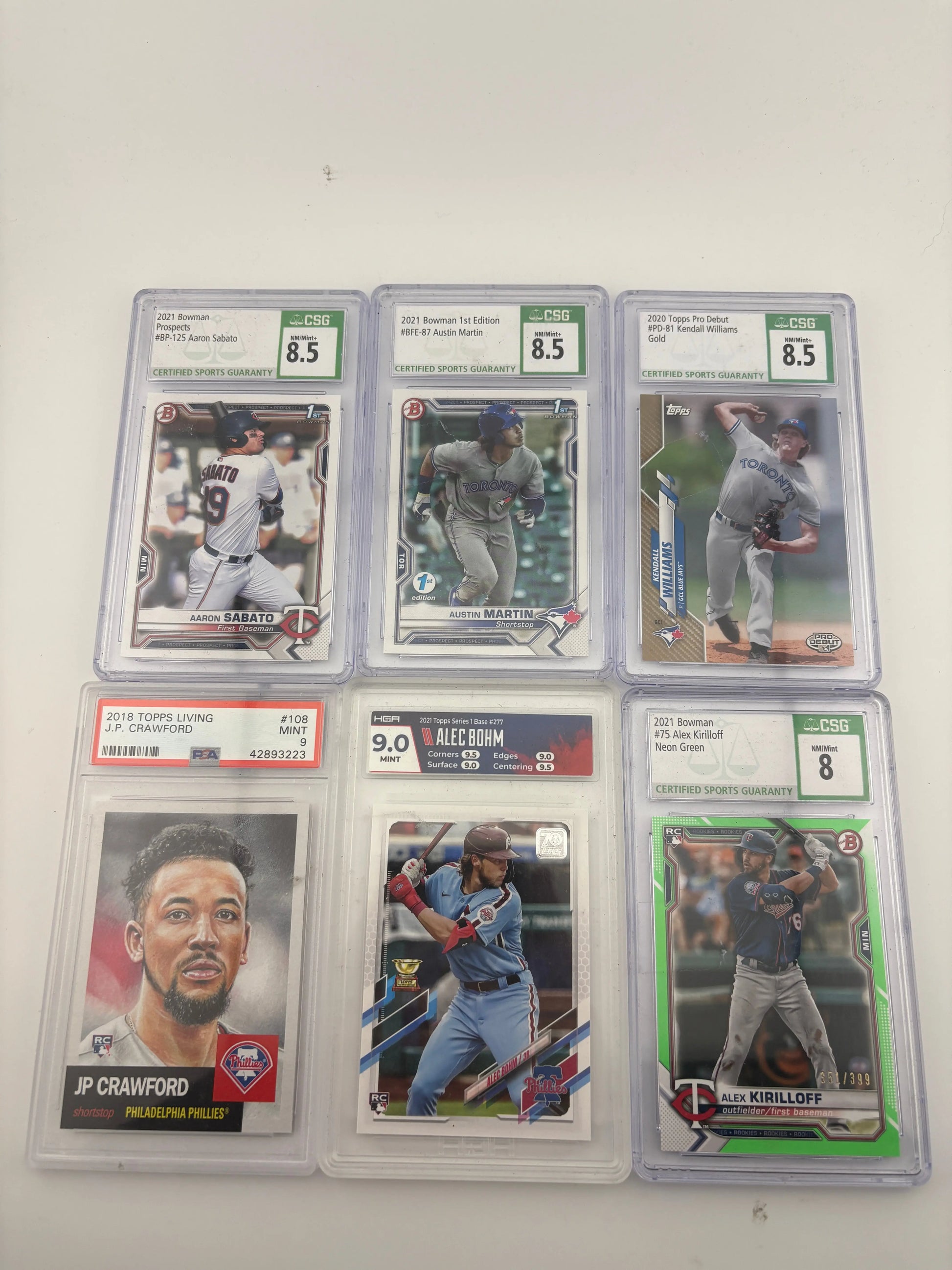 MLB Sports Card Mixed Graded Lot - Alex Kirilloff, Numbered, Rookies FRENLY BRICKS - Open 7 Days