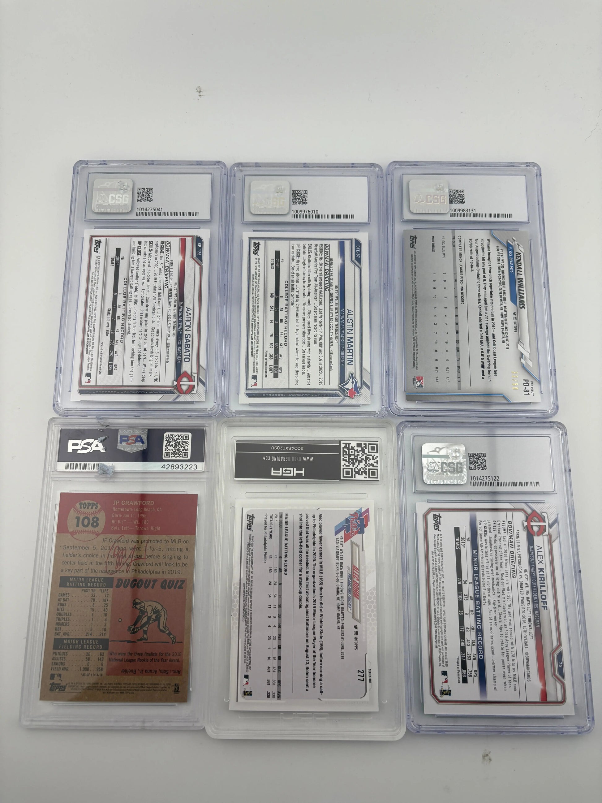 MLB Sports Card Mixed Graded Lot - Alex Kirilloff, Numbered, Rookies FRENLY BRICKS - Open 7 Days