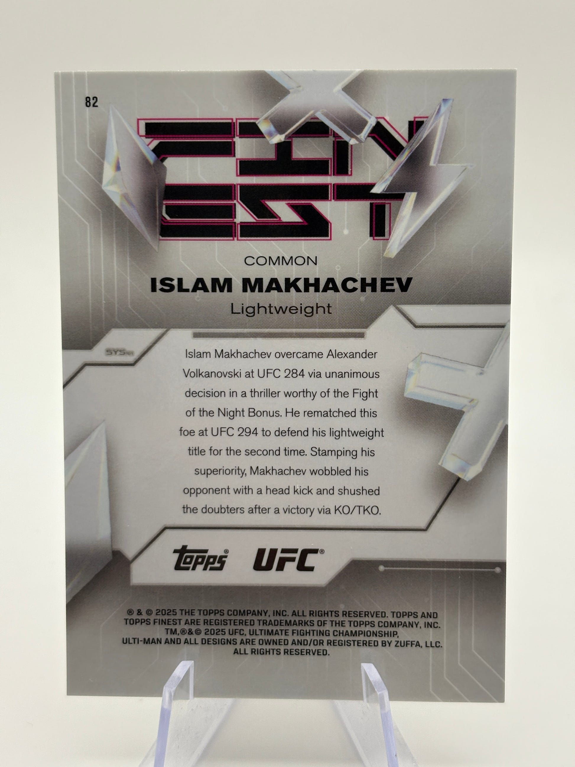 2025 Topps Finest UFC Islam Makhachev  Common Refractor /25 FRENLY BRICKS - Open 7 Days image 2