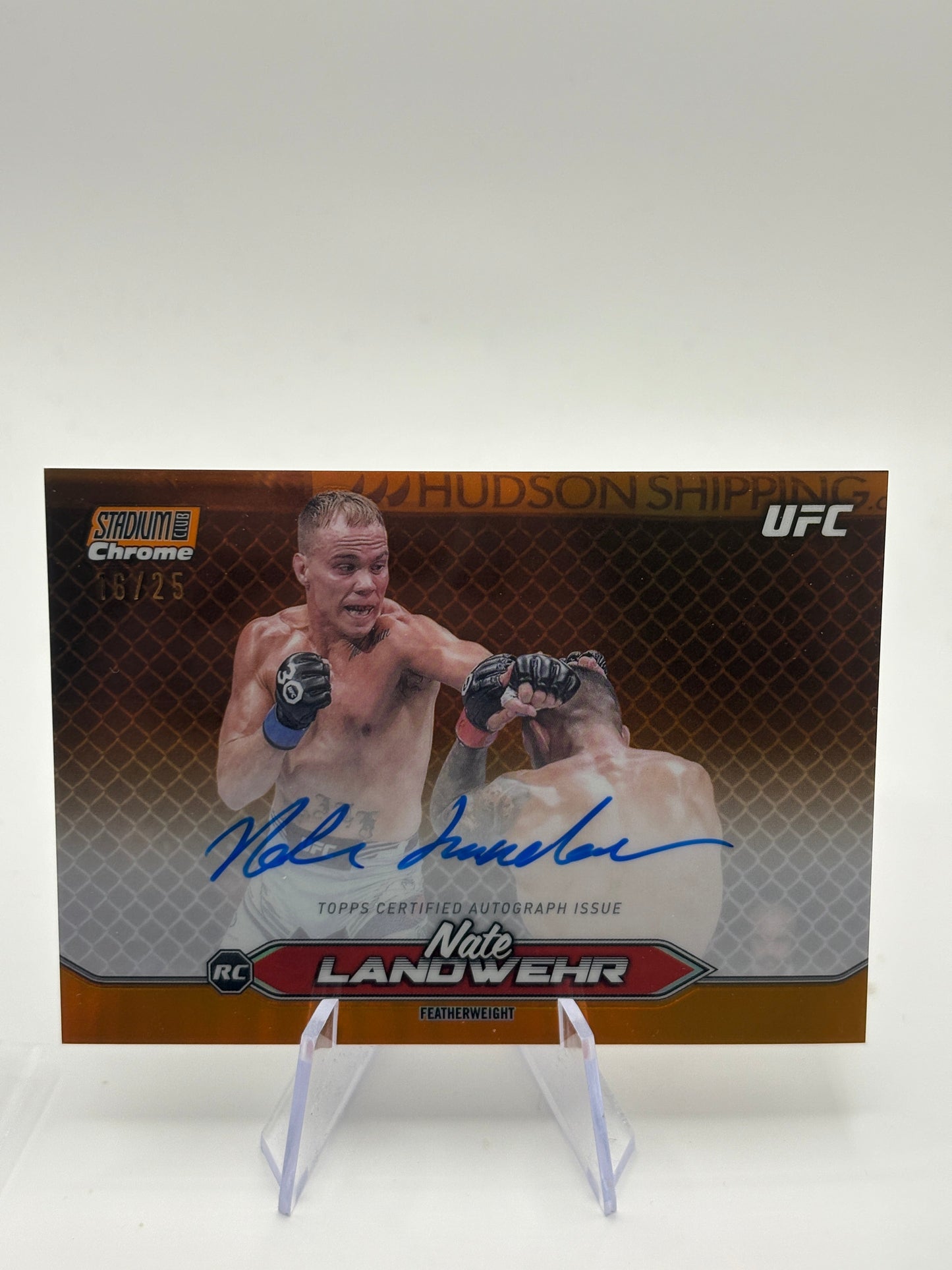 2025 Nate Landwehr Stadium Club UFC Chrome Auto Orange Refractor /25 FRENLY BRICKS - Open 7 Days