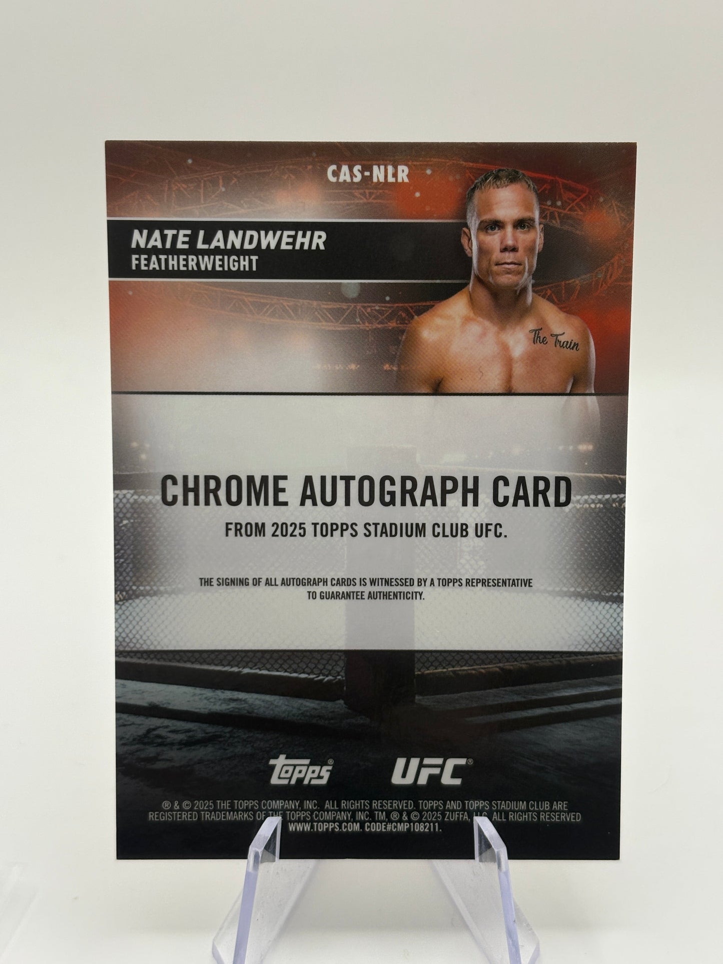 2025 Nate Landwehr Stadium Club UFC Chrome Auto Orange Refractor /25 FRENLY BRICKS - Open 7 Days