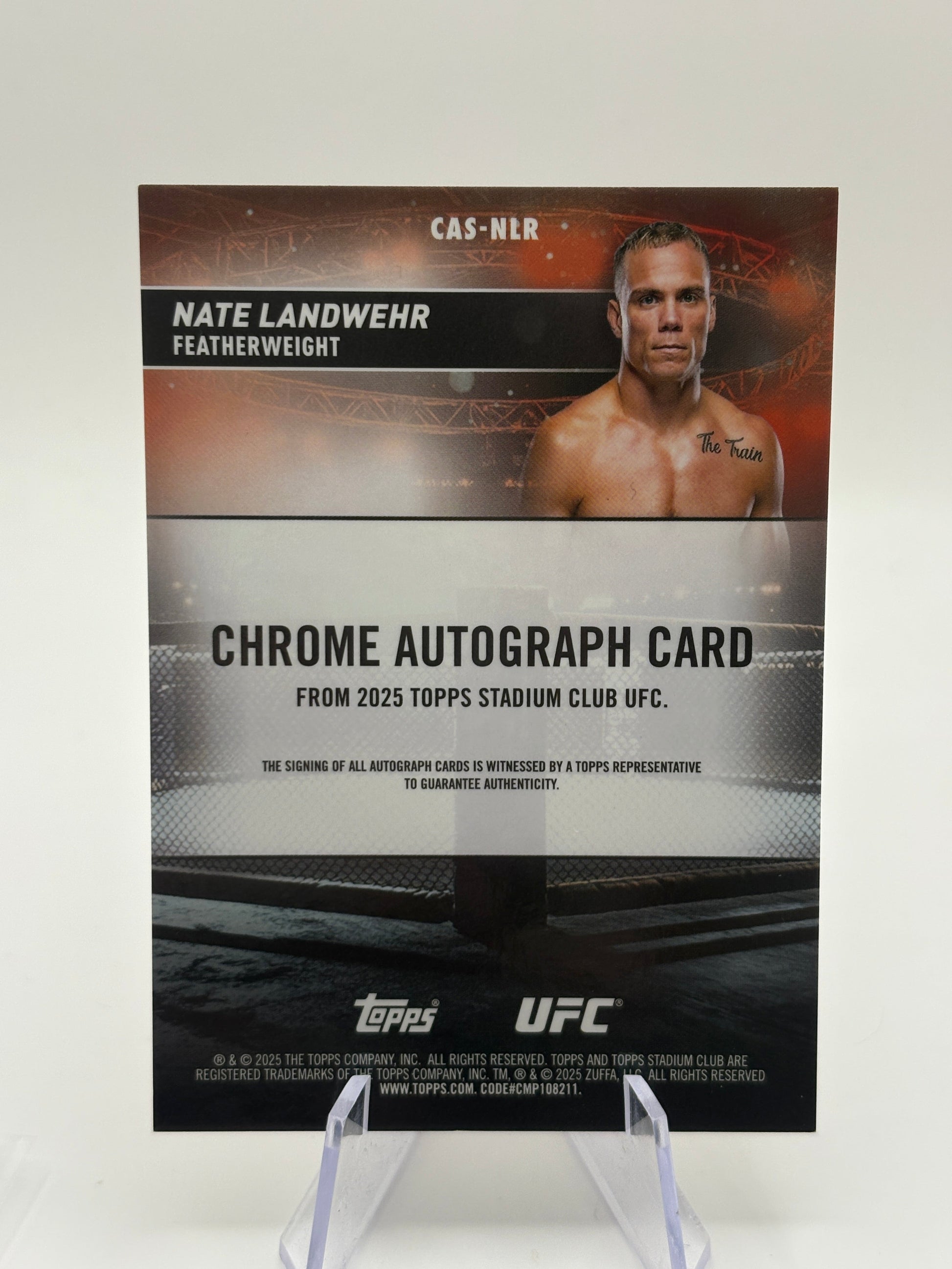 2025 Nate Landwehr Stadium Club UFC Chrome Auto Orange Refractor /25 FRENLY BRICKS - Open 7 Days