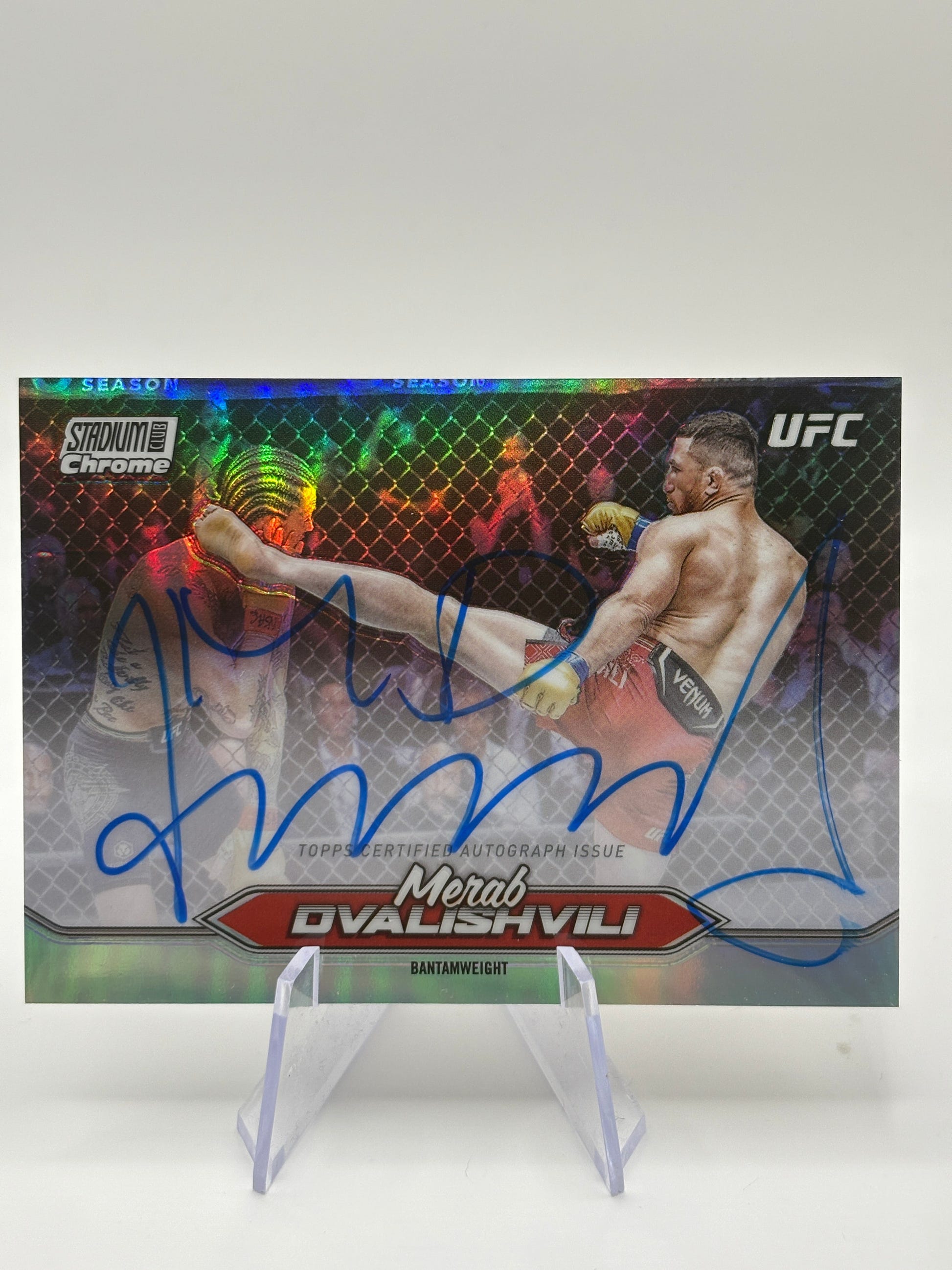 2025 Topps Stadium Club Chrome UFC Merab Dvalishvili #CAS-MDI Refractor Auto FRENLY BRICKS - Open 7 Days image 1