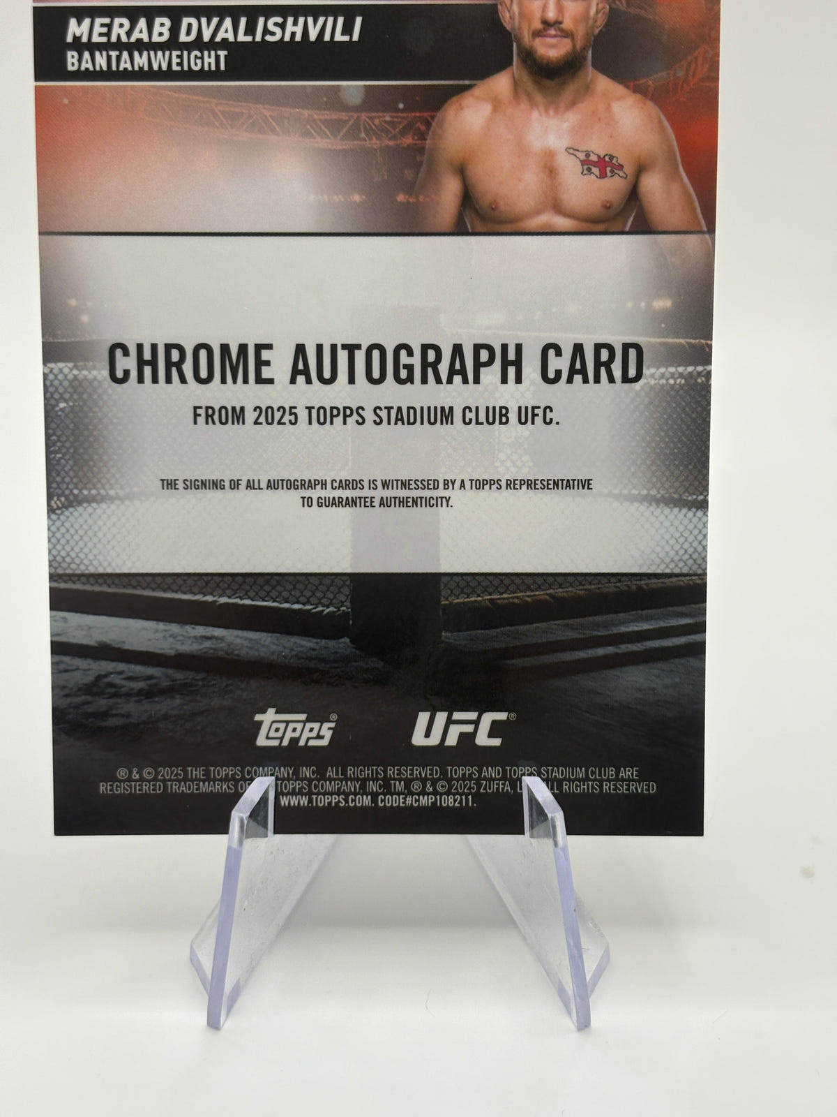 2025 Topps Stadium Club Chrome UFC Merab Dvalishvili #CAS-MDI Refractor Auto FRENLY BRICKS - Open 7 Days image 4