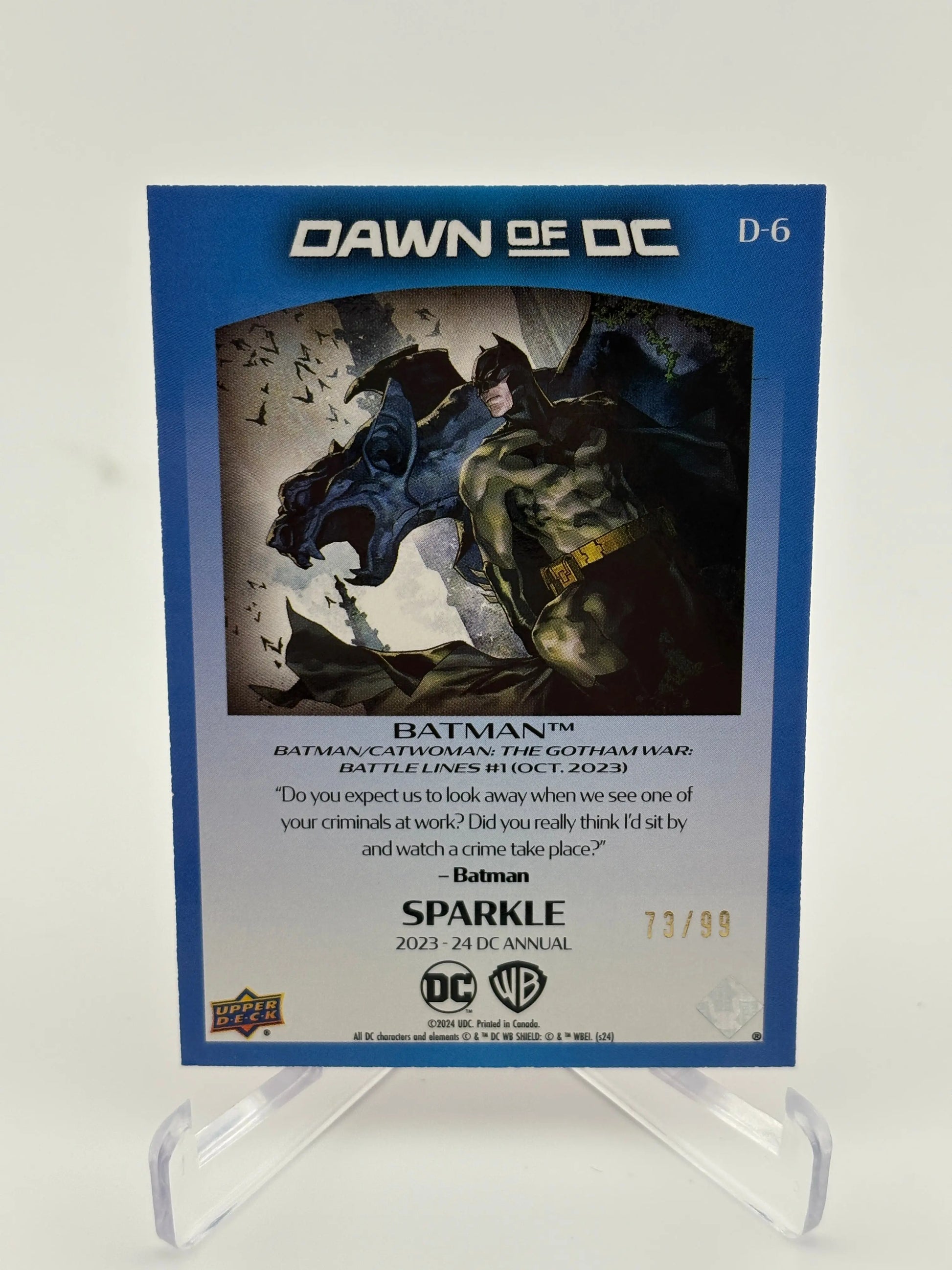 2023-24 Upper Deck DC Annual Dawn of DC Sparkle /99 Batman #D-6 FRENLY BRICKS - Open 7 Days