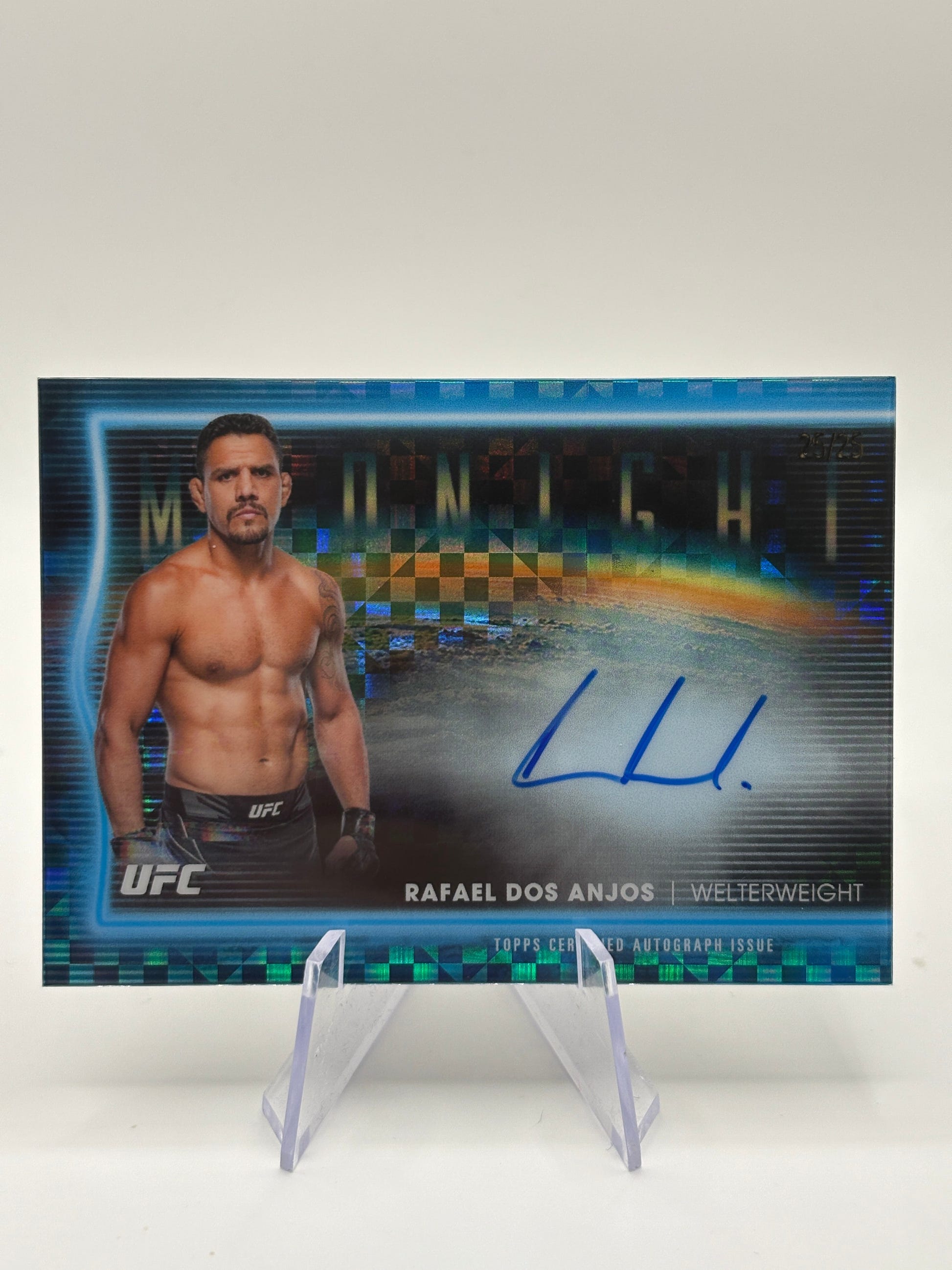 2025 Topps Midnight UFC - Horizon Signatures Rafael Dos Anjos Auto Blue 25/25 Book End FRENLY BRICKS - Open 7 Days image 1