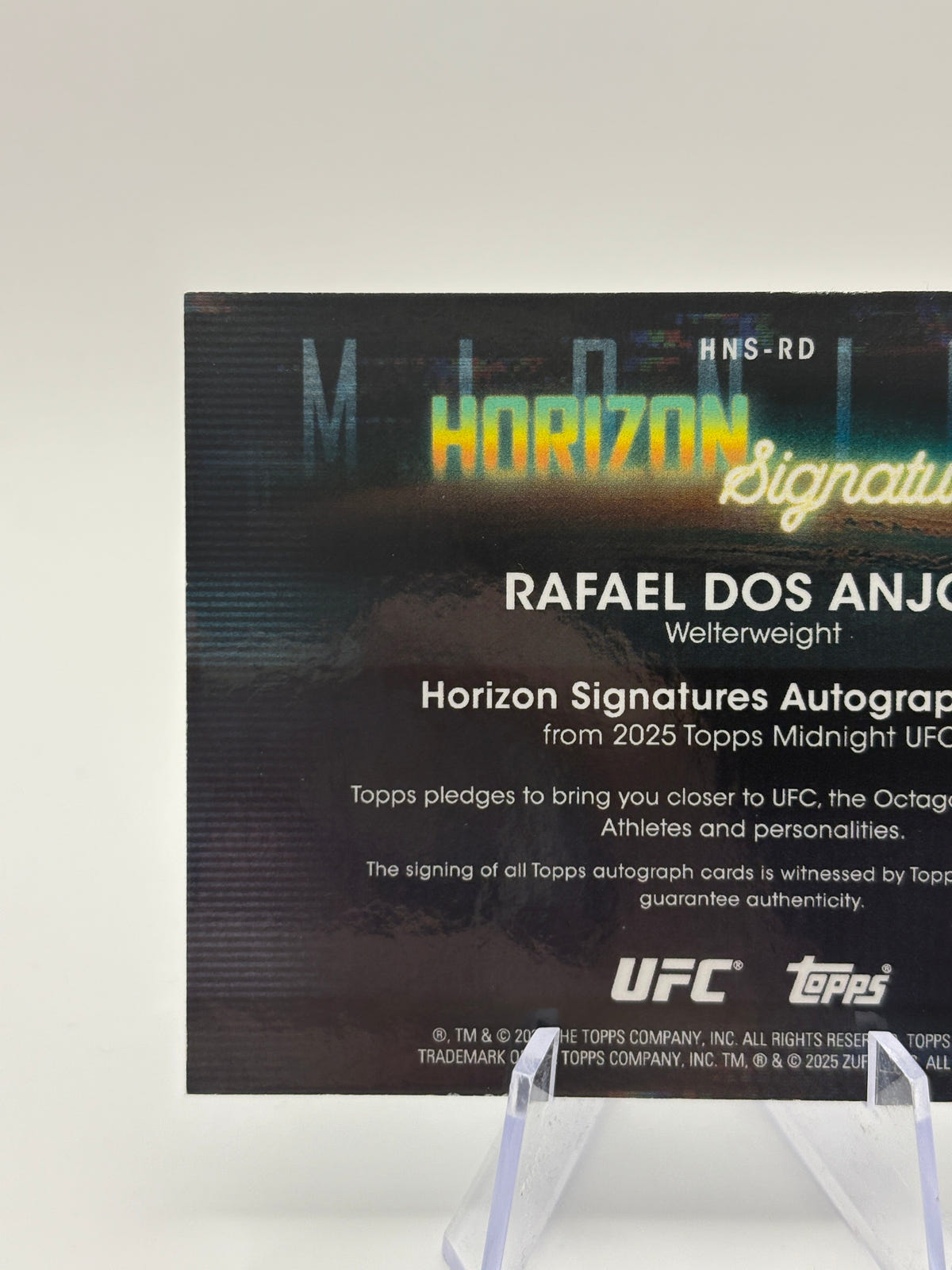 2025 Topps Midnight UFC - Horizon Signatures Rafael Dos Anjos Auto Blue 25/25 Book End FRENLY BRICKS - Open 7 Days image 3