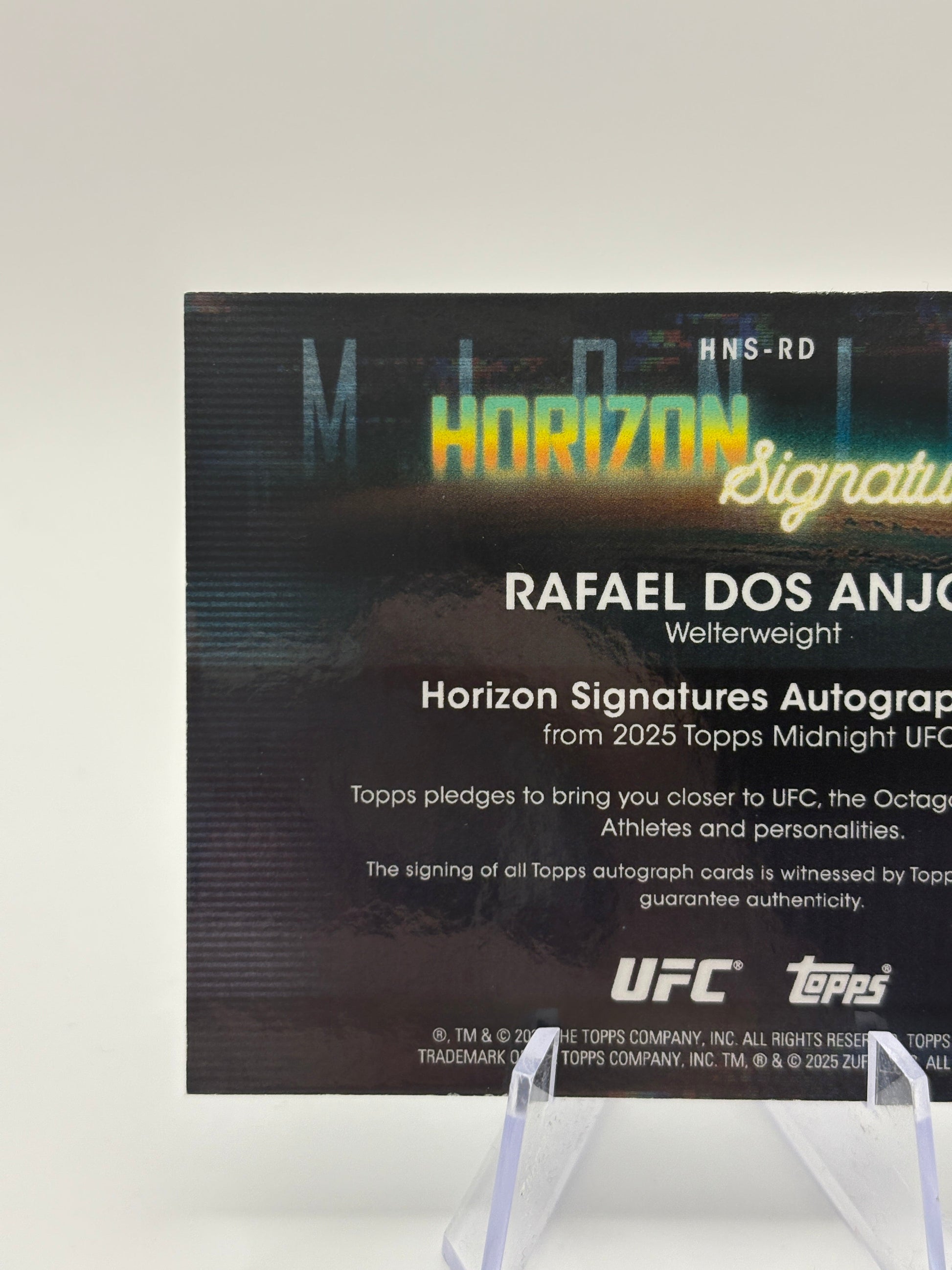 2025 Topps Midnight UFC - Horizon Signatures Rafael Dos Anjos Auto Blue 25/25 Book End FRENLY BRICKS - Open 7 Days