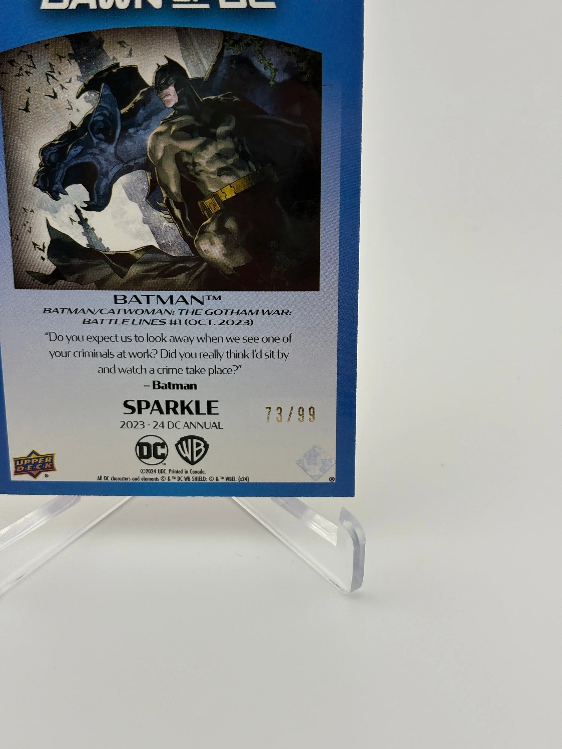 2023-24 Upper Deck DC Annual Dawn of DC Sparkle /99 Batman #D-6 FRENLY BRICKS - Open 7 Days