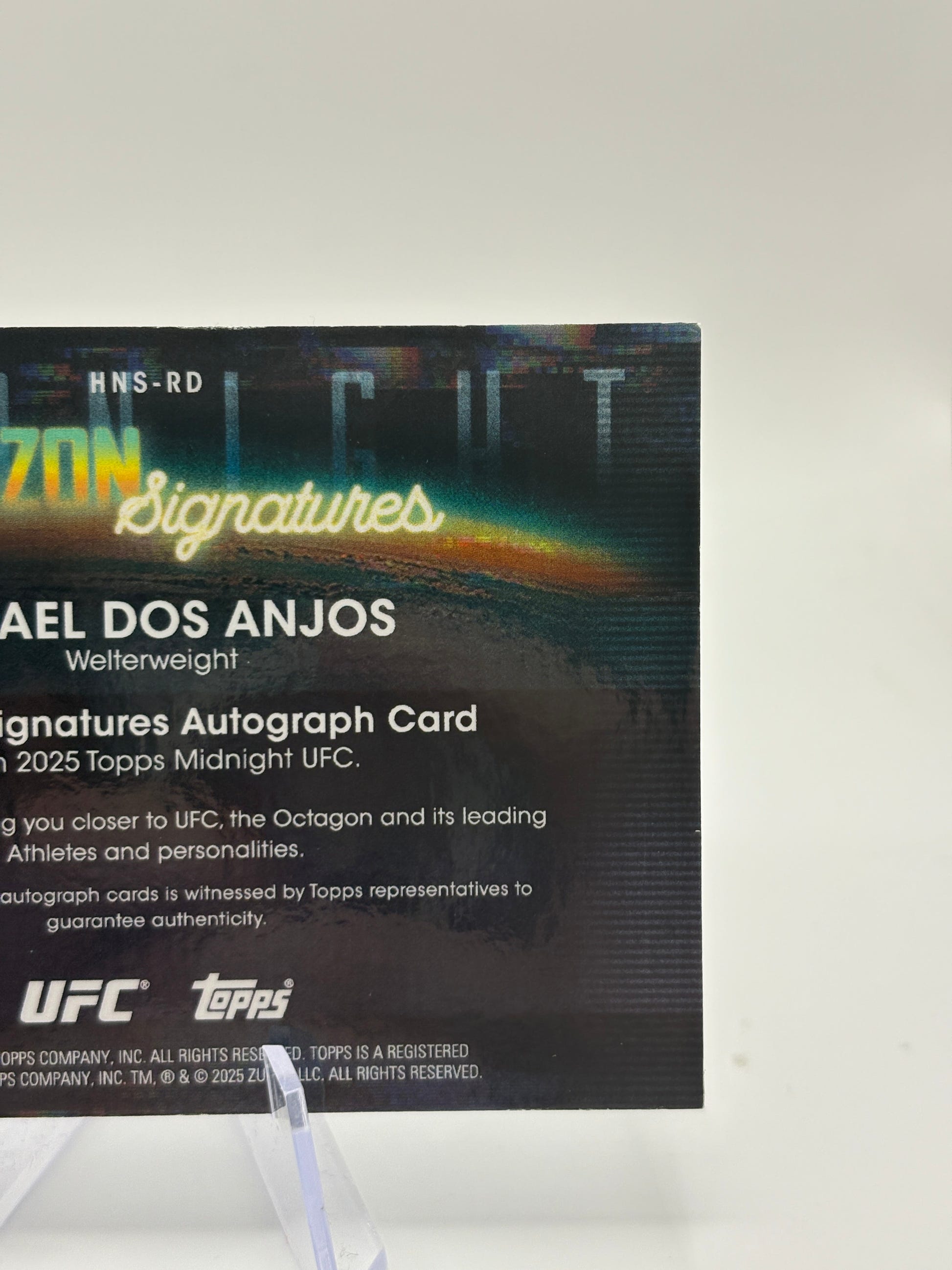 2025 Topps Midnight UFC - Horizon Signatures Rafael Dos Anjos Auto Blue 25/25 Book End FRENLY BRICKS - Open 7 Days image 4