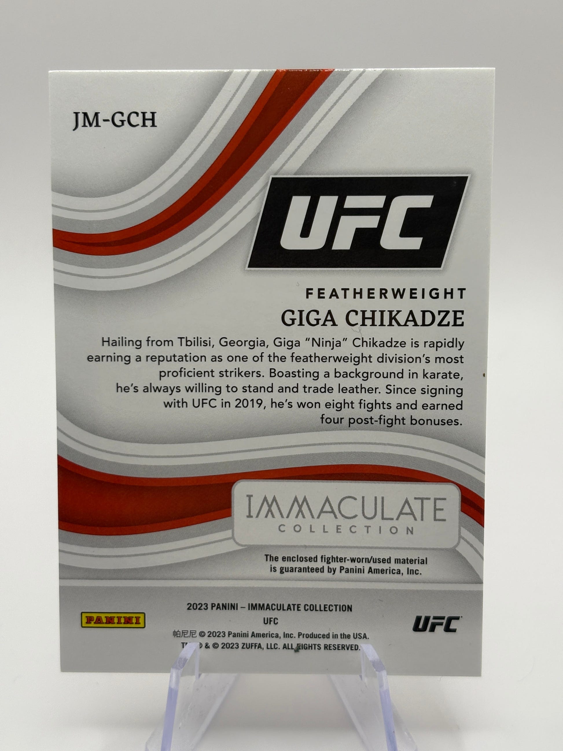 2023 Panini Immaculate UFC Jumbo Memorabilia Jersey /10 Giga Chikadze FRENLY BRICKS - Open 7 Days image 2