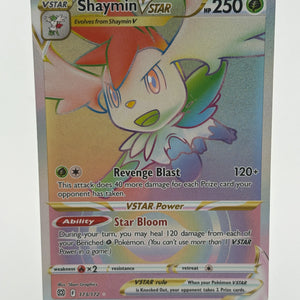 Shaymin Vstar Sword & Shield  Brilliant Stars 173/172 Secret Rare Rainbow LP+ FRENLY BRICKS - Open 7 Days
