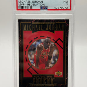 1995 UPPER DECK PREDICTOR PLAYER OF THE MONTH REDEMPTION MICHAEL JORDAN PSA 7 FRENLY BRICKS - Open 7 Days
