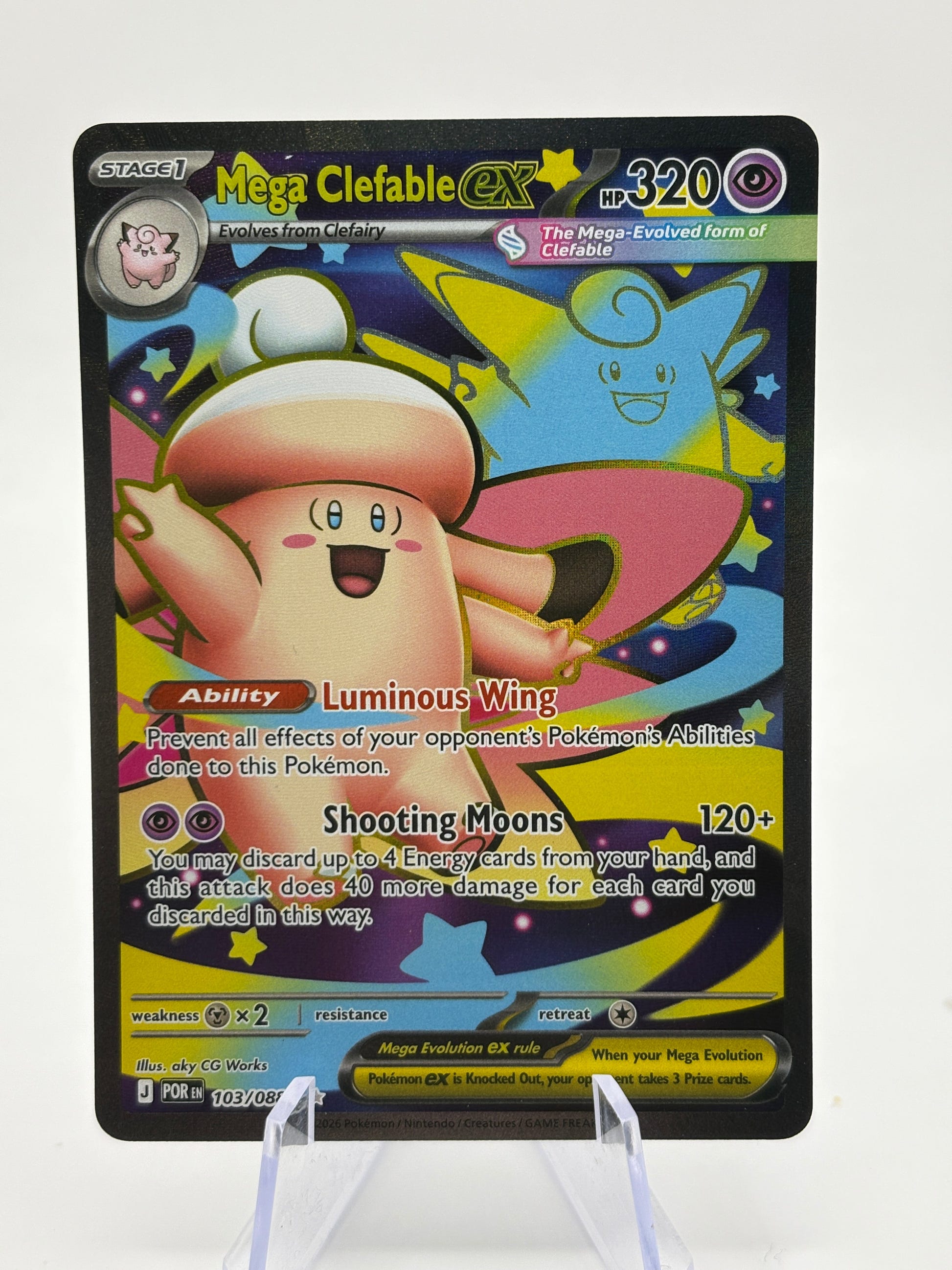 Pokemon TCG Perfect Order - Mega Clefable EX 103/088 Full Art NM FRENLY BRICKS - Open 7 Days image 1