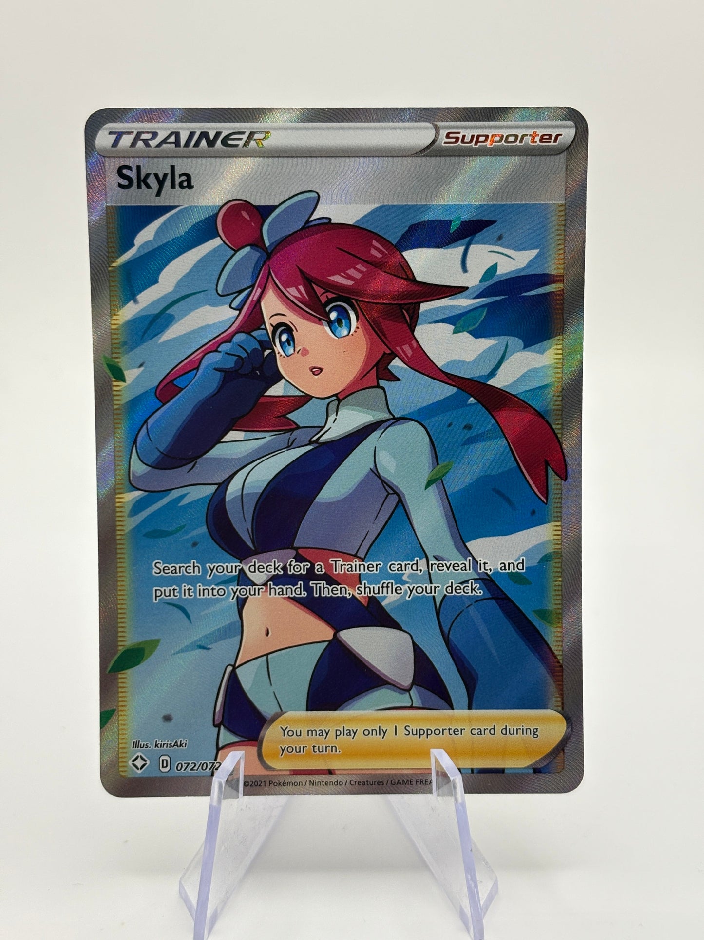 2021 Pokemon Card - Skyla Trainer Full Art #072/072 - Shining Fates - NM FRENLY BRICKS - Open 7 Days