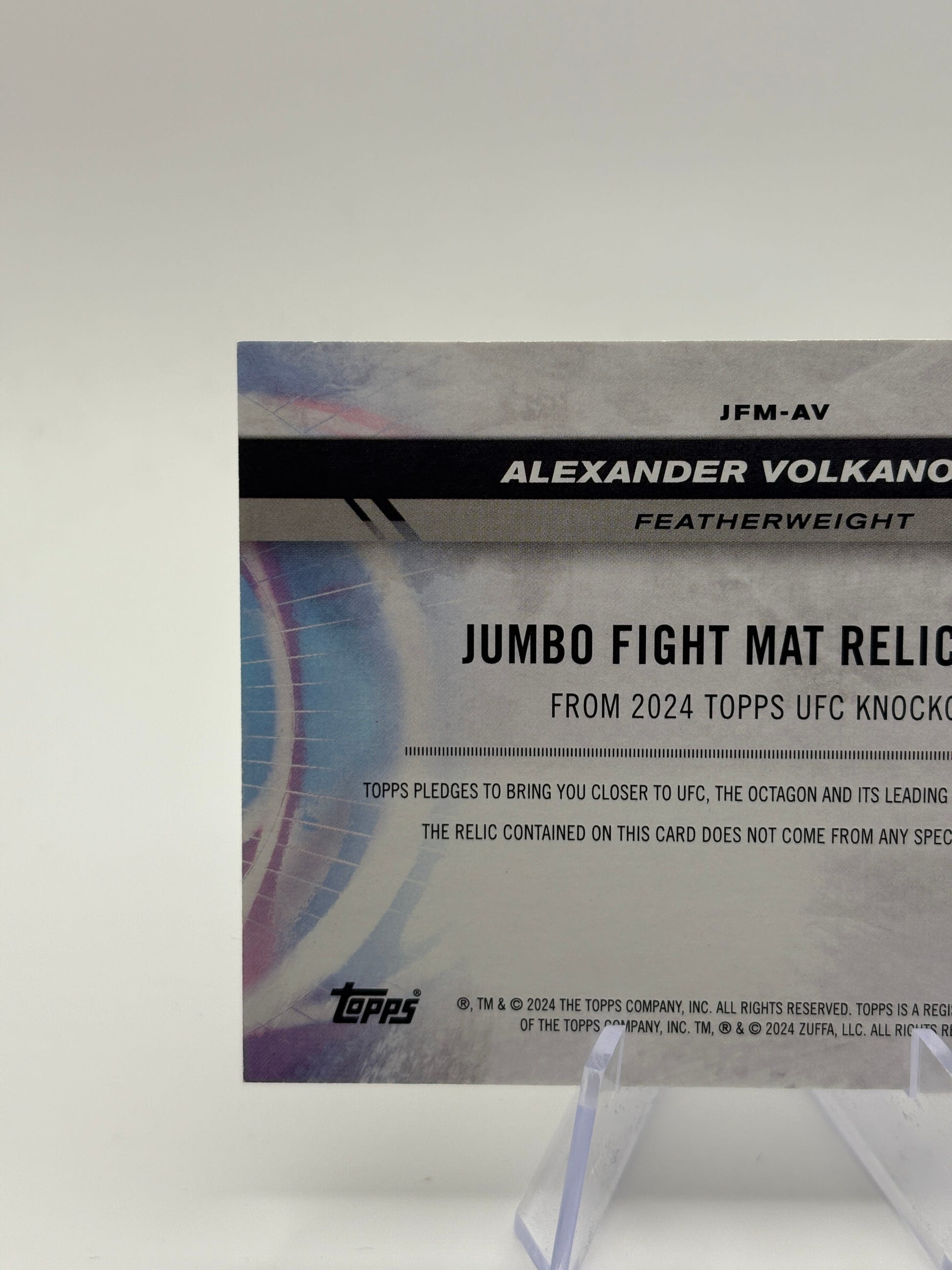 2024 Topps UFC Jumbo Fight Mat Relic Card Alexander Volkanovski FRENLY BRICKS - Open 7 Days image 3