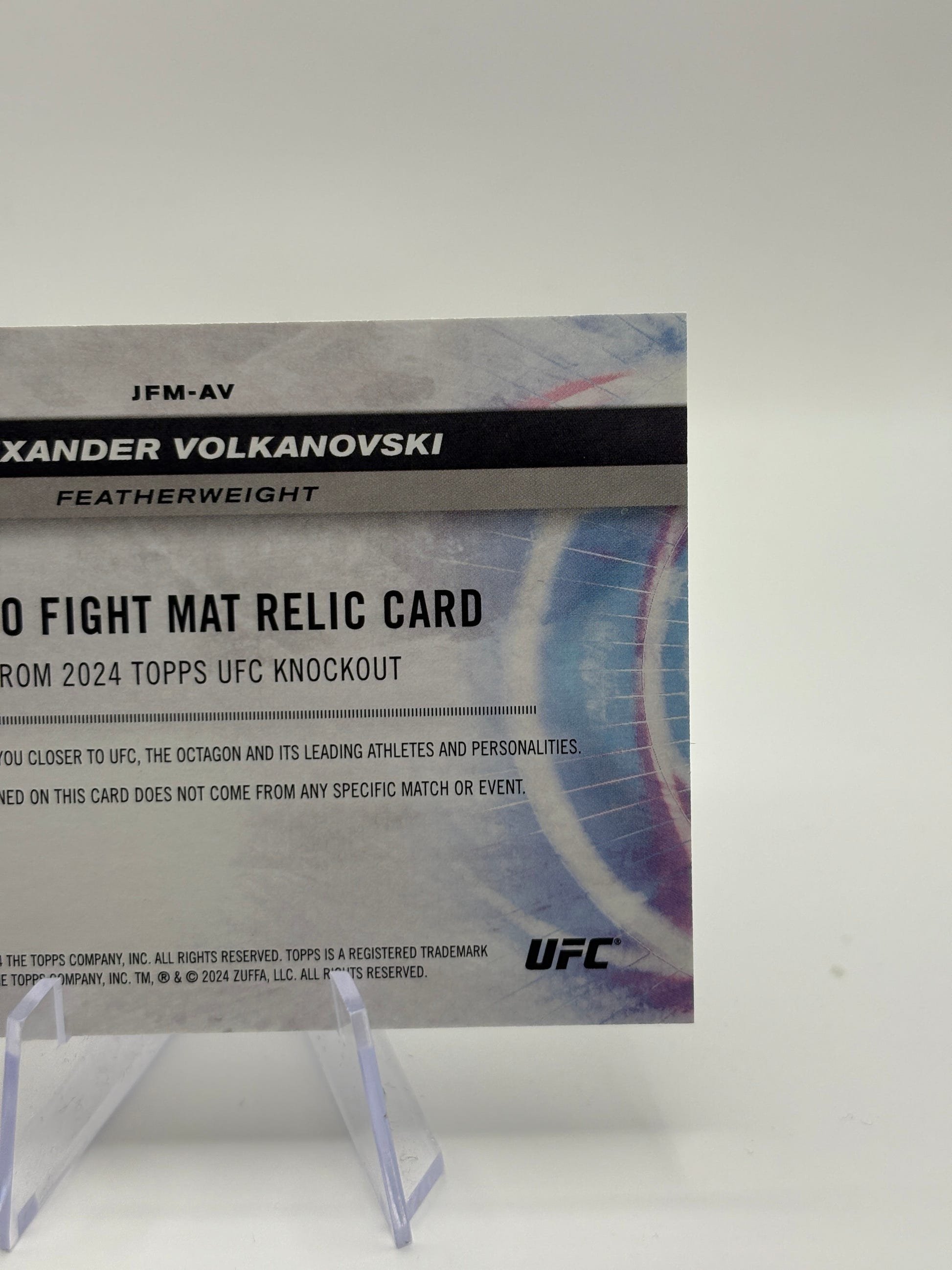 2024 Topps UFC Jumbo Fight Mat Relic Card Alexander Volkanovski FRENLY BRICKS - Open 7 Days image 4