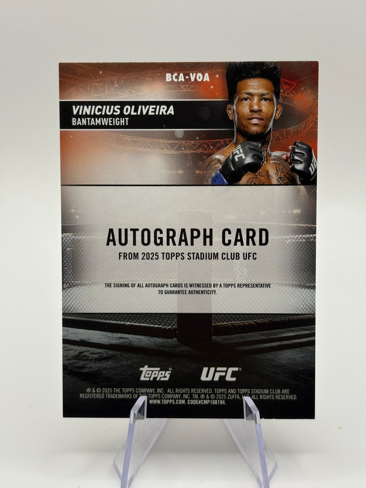 Vinicius Oliveira 2025 Topps Stadium Club UFC Rookie AUTO FRENLY BRICKS - Open 7 Days