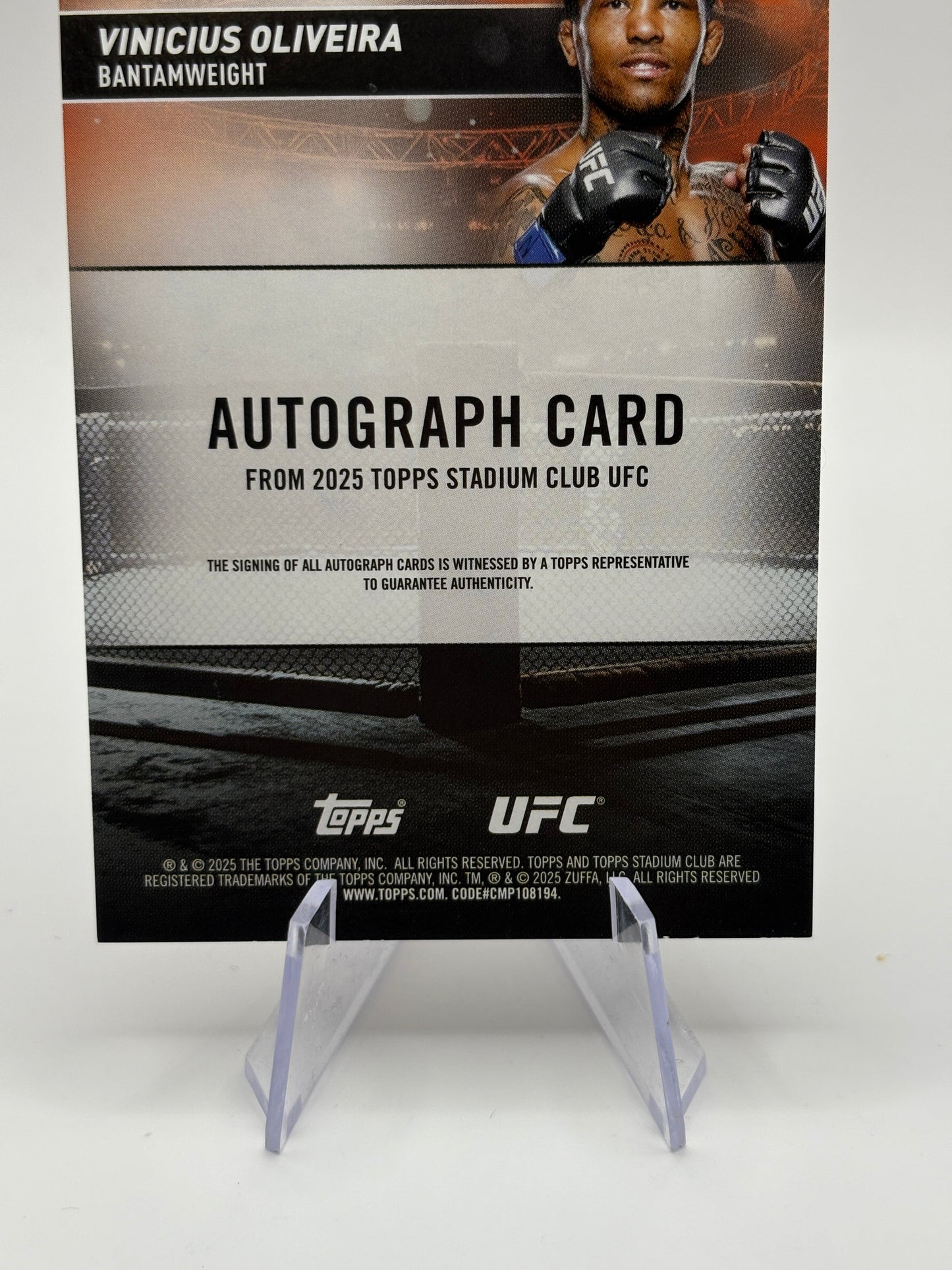 Vinicius Oliveira 2025 Topps Stadium Club UFC Rookie AUTO FRENLY BRICKS - Open 7 Days