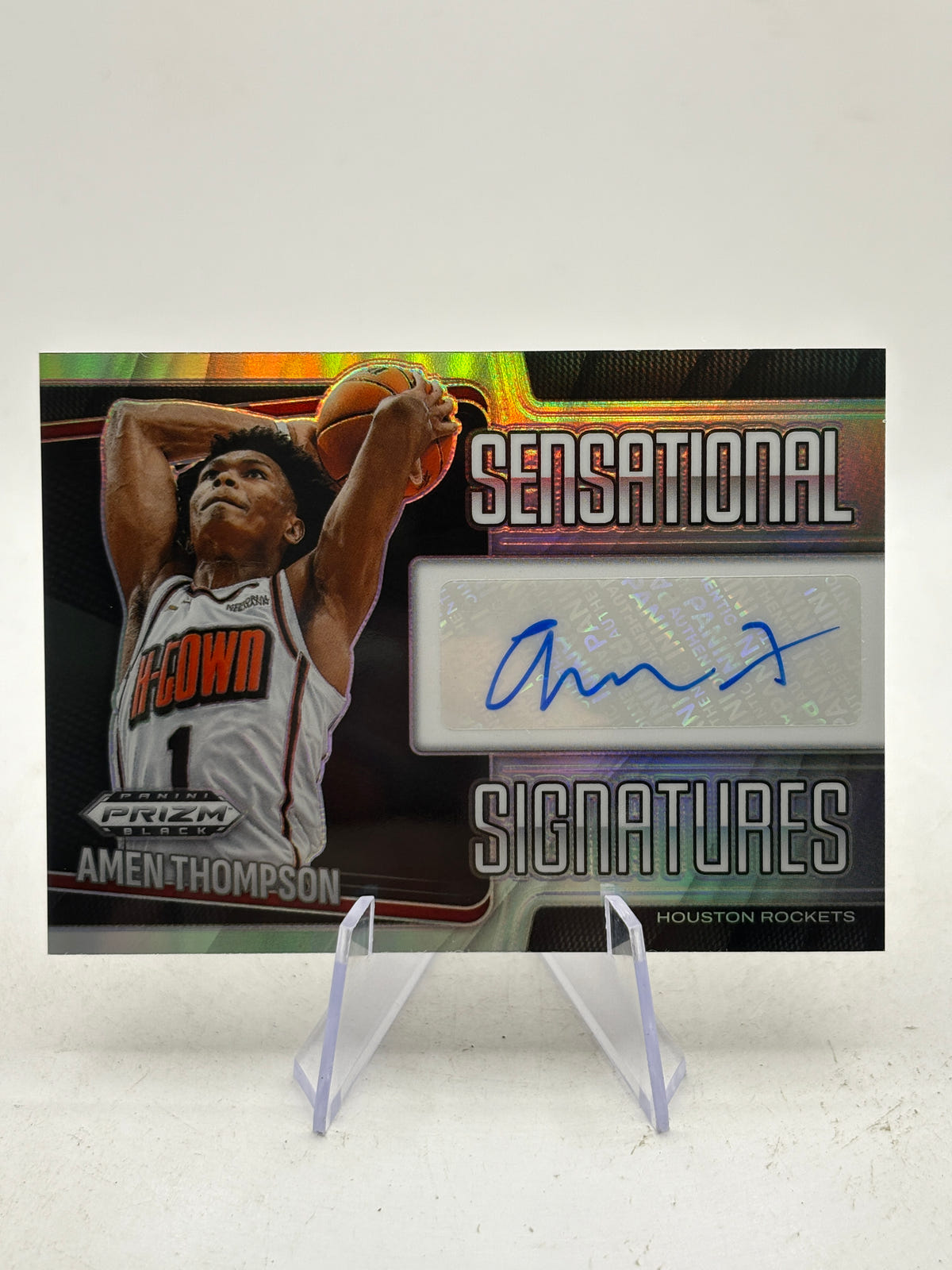 Panini Prizm Amen Thompson Houston Rockets Sensational Signatures Auto SS-AMN image 1