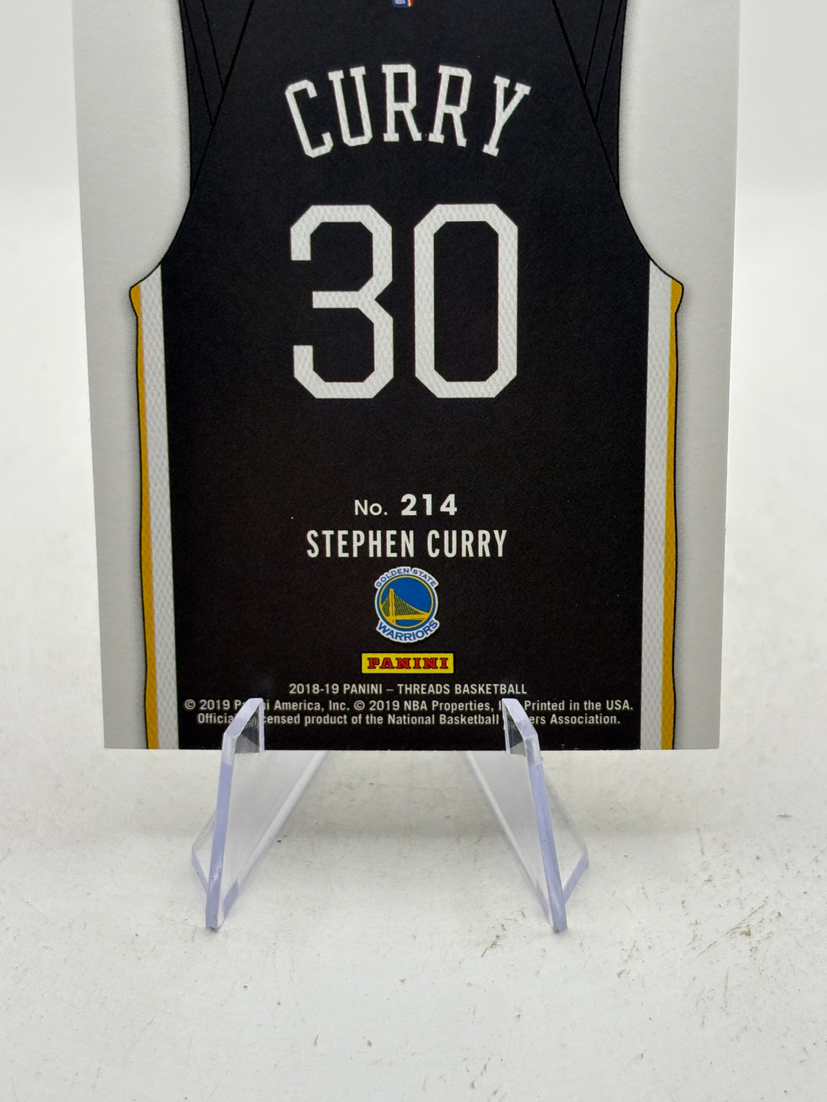 2018-19 Panini Threads - Statement Jersey SP Stephen Curry #214 | Golden State image 4