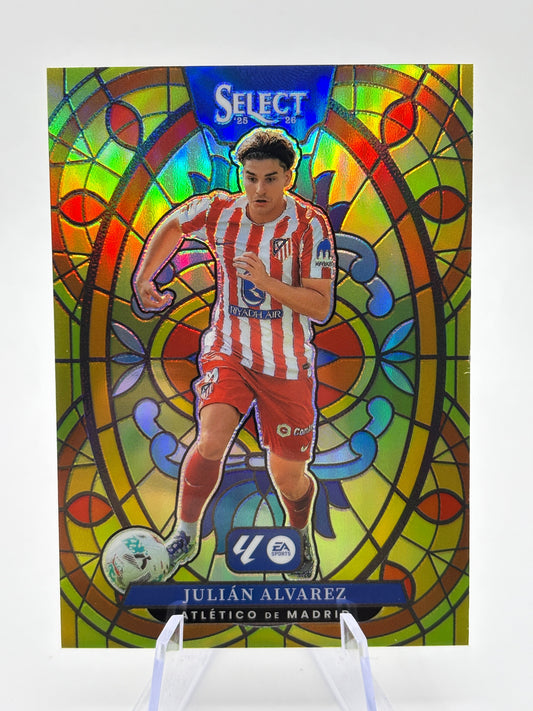 2025-26 Panini Select La Liga Julian Alvarez Stained Glass #3 Atletico FRENLY BRICKS - Open 7 Days
