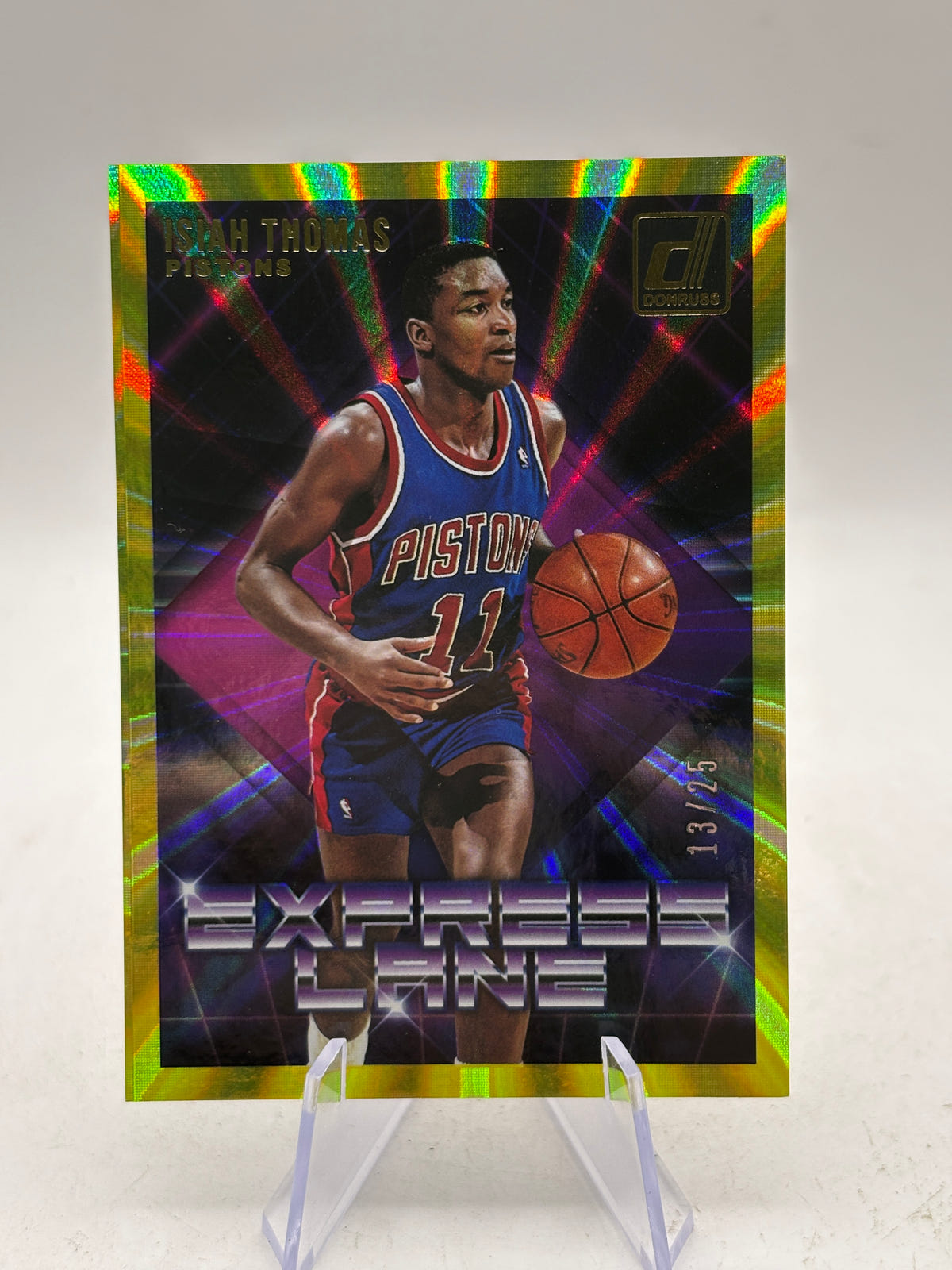 2018-19 Panini Donruss Basketball #2 Isiah Thomas Express Lane Yellow 13/25 image 1