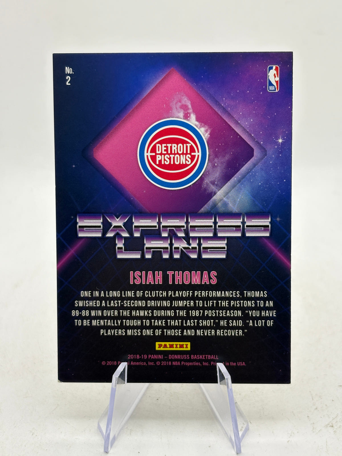 2018-19 Panini Donruss Basketball #2 Isiah Thomas Express Lane Yellow 13/25 image 2