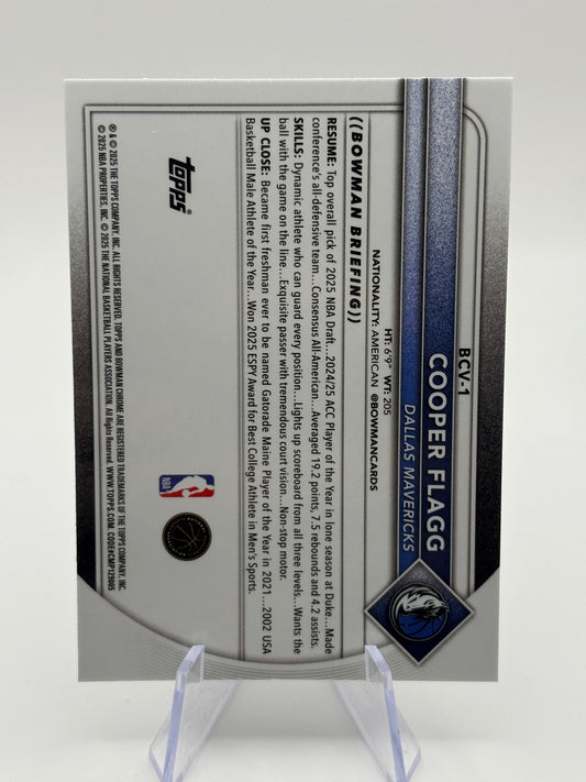 2025-26 Bowman Chrome Cooper Flagg Rookie Base #BCV-1 Mavericks (RC) FRENLY BRICKS - Open 7 Days