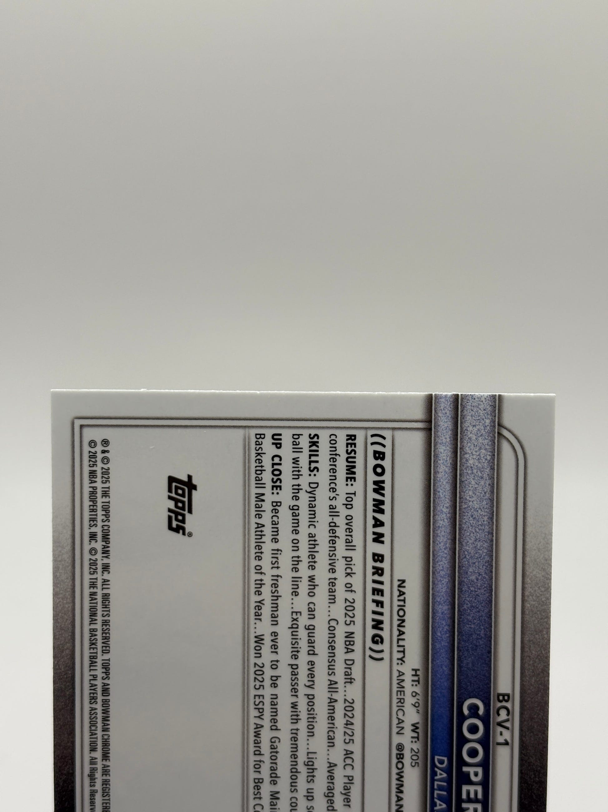 2025-26 Bowman Chrome Cooper Flagg Rookie Base #BCV-1 Mavericks (RC) FRENLY BRICKS - Open 7 Days image 3