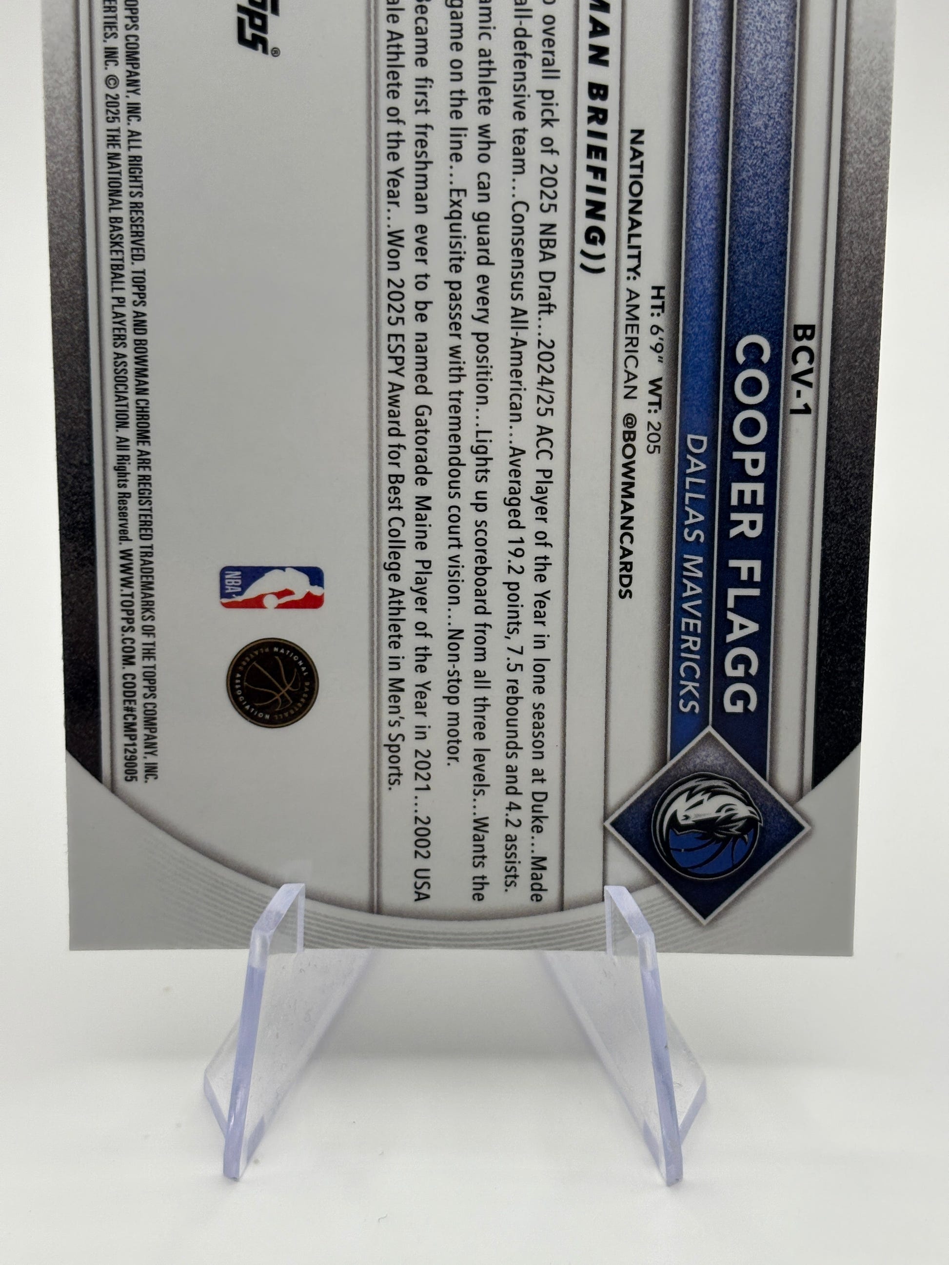 2025-26 Bowman Chrome Cooper Flagg Rookie Base #BCV-1 Mavericks (RC) FRENLY BRICKS - Open 7 Days image 4