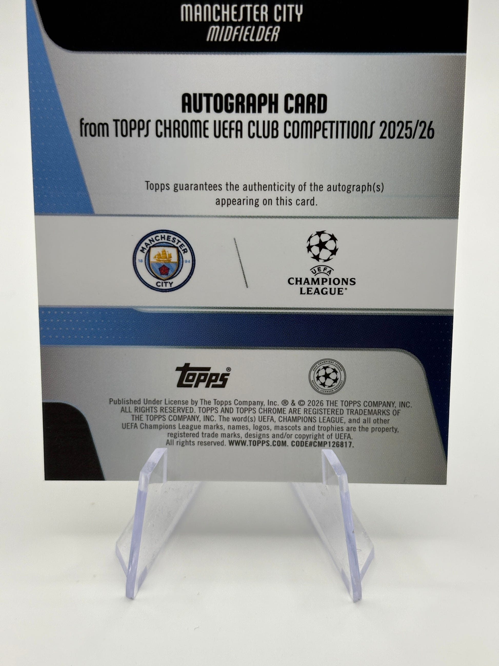 2025-26 Topps Chrome UCC Savinho Auto Blue Refractor /150 FRENLY BRICKS - Open 7 Days image 4