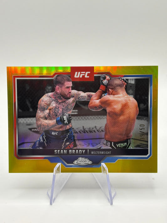 2025 Topps Chrome UFC Sean Brady Gold Refractor /50 UFC #173 FRENLY BRICKS - Open 7 Days