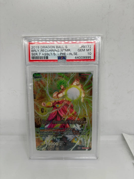 Broly, Recurring Nightmare BT7-002 PSA 10 Dragon Ball Super Series 7 Pre-Release FRENLY BRICKS - Open 7 Days