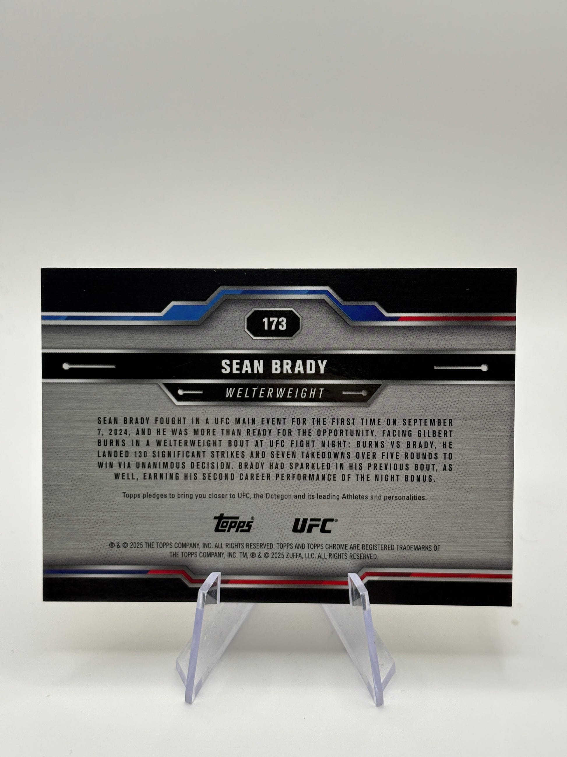 2025 Topps Chrome UFC Sean Brady Gold Refractor /50 UFC #173 FRENLY BRICKS - Open 7 Days image 2