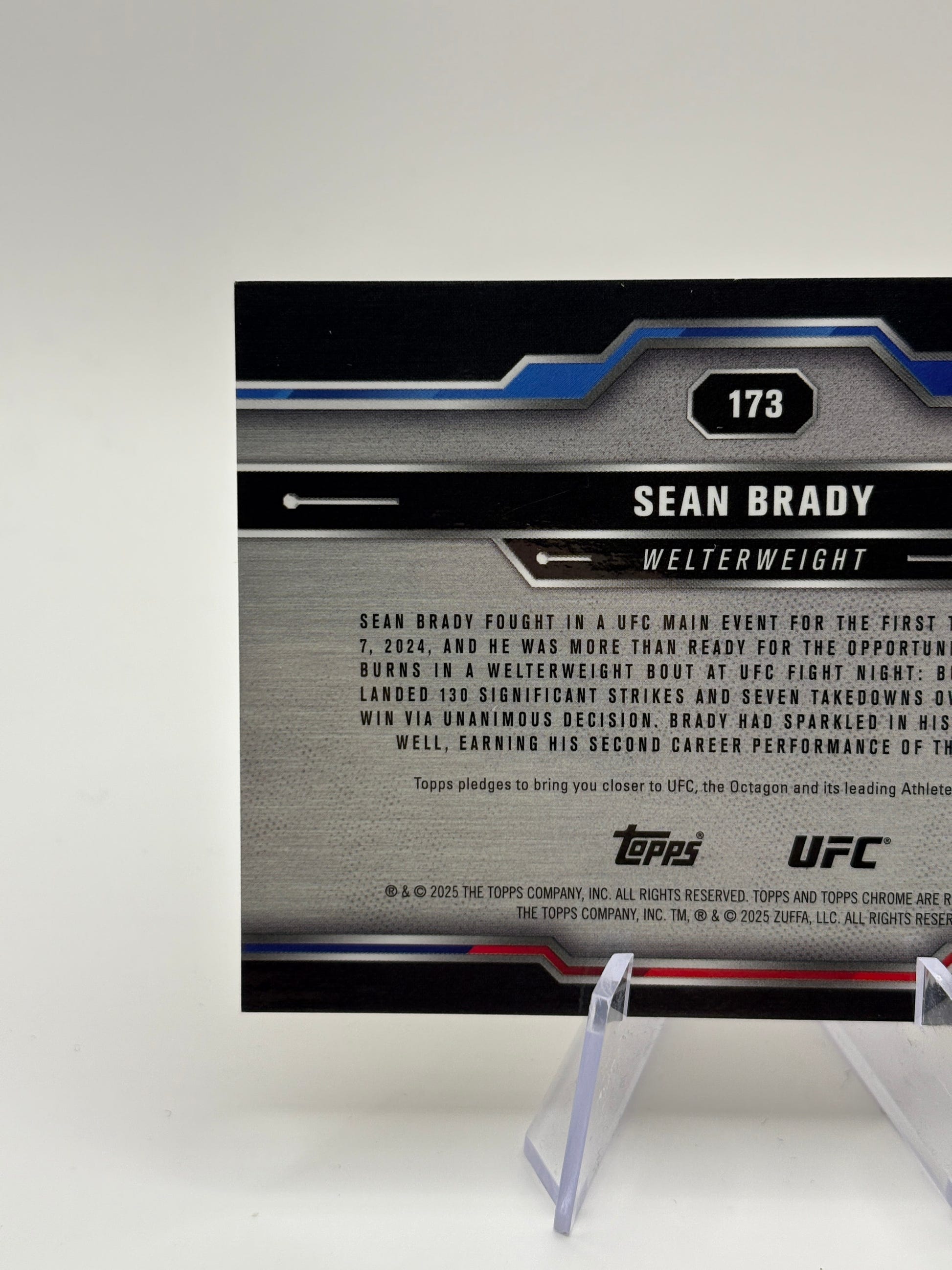 2025 Topps Chrome UFC Sean Brady Gold Refractor /50 UFC #173 FRENLY BRICKS - Open 7 Days image 3