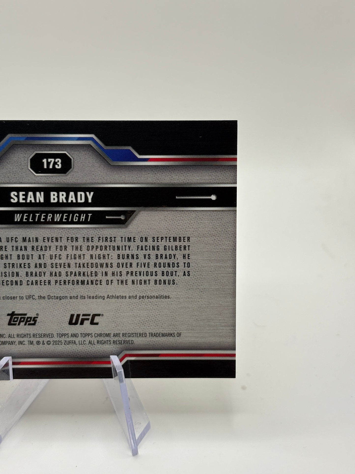 2025 Topps Chrome UFC Sean Brady Gold Refractor /50 UFC #173 FRENLY BRICKS - Open 7 Days