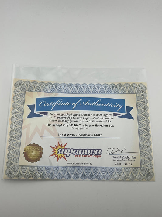 Funko POP Television The Boys Mothers Milk #1404 Autographed+ COA Vinyl Figure FRENLY BRICKS - Open 7 Days