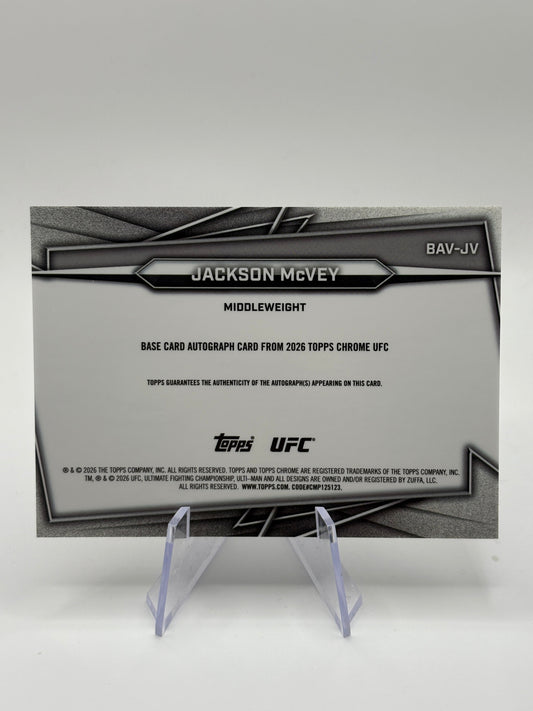 Jackson McVey 2026 Topps Chrome UFC RC Auto Rookie Autograph BAV-JV FRENLY BRICKS - Open 7 Days