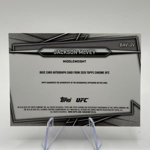 Jackson McVey 2026 Topps Chrome UFC RC Auto Rookie Autograph BAV-JV FRENLY BRICKS - Open 7 Days