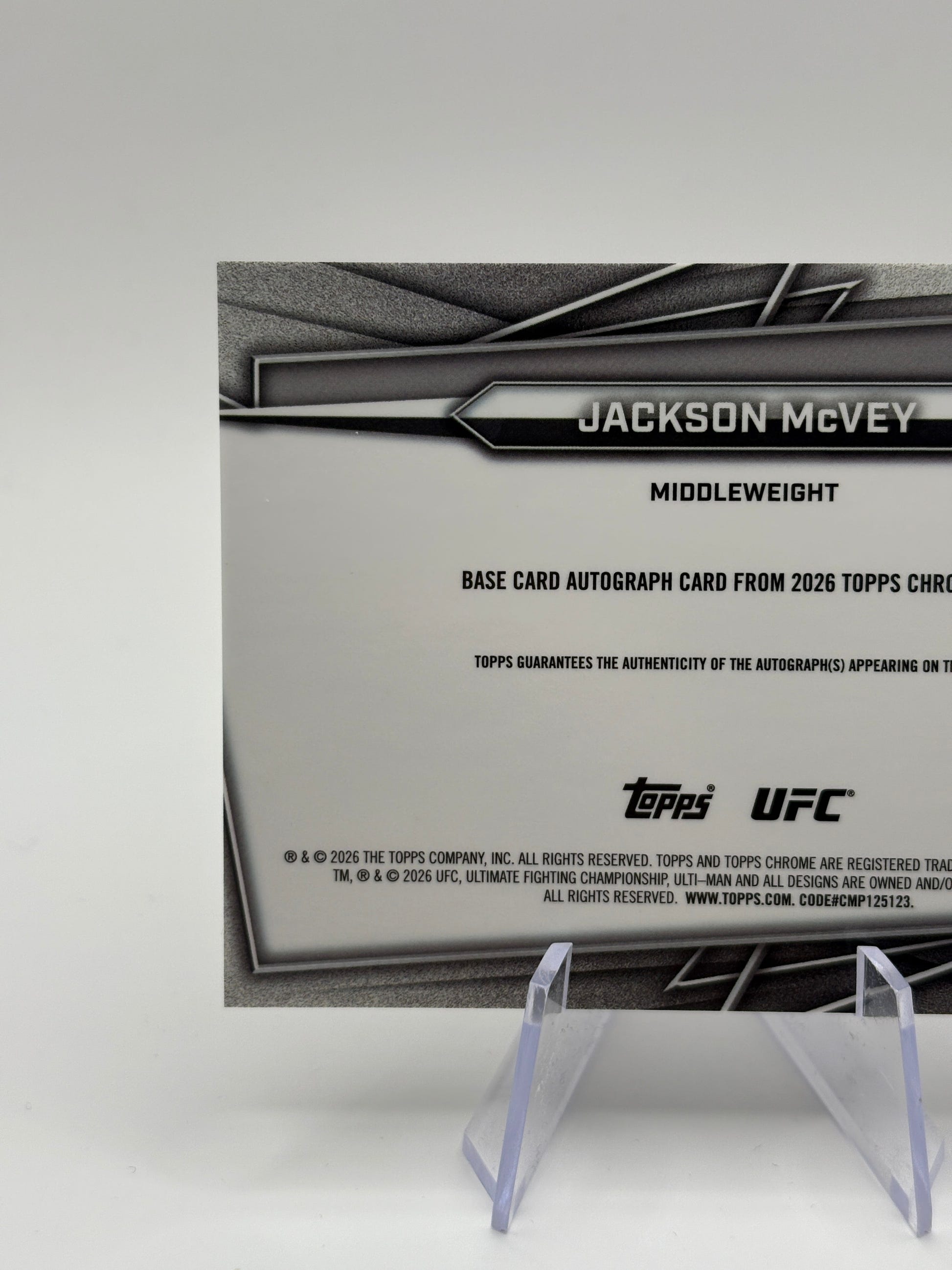 Jackson McVey 2026 Topps Chrome UFC RC Auto Rookie Autograph BAV-JV FRENLY BRICKS - Open 7 Days image 3
